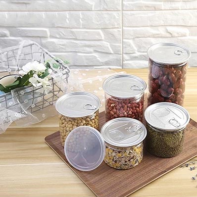 Wholesale 16oz clear plastic canning jars with lids for food storage