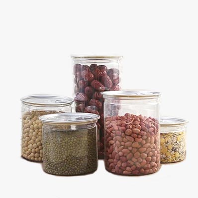 Wholesale 16oz clear plastic canning jars with lids for food storage
