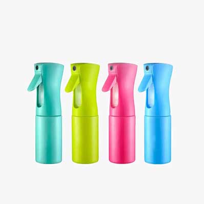 Wholesale colored 200ml 300ml 500ml plastic continuous mist spray bottle