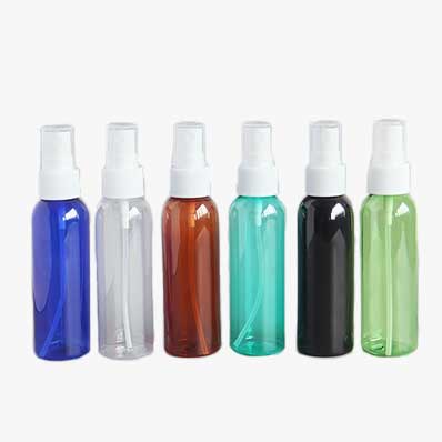 Empty colored 100ml plastic cosmetic spray bottles bulk sale