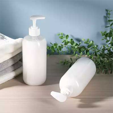 Leakproof round clear 16oz plastic dish soap dispenser for kitchen