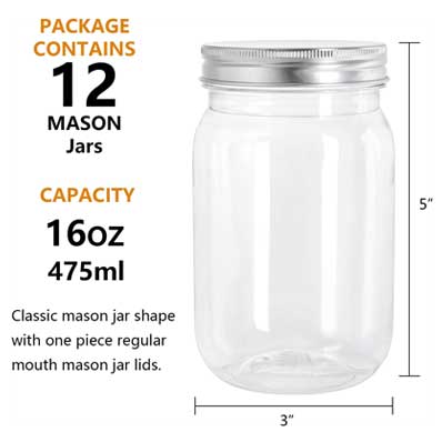 Wholesale bap free clear 16oz plastic drink jars with straws from supplier