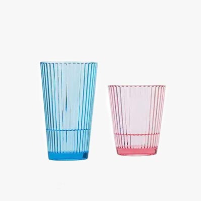 Reusable clear 16oz stackable plastic drinking cups for water/juice