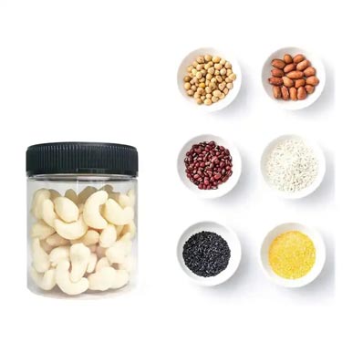 Food safe bpa free clear 250ml plastic dry food jars with lids for kitchen