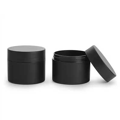 Matted black frosted 30ml plastic eye cream jar with lid bulk