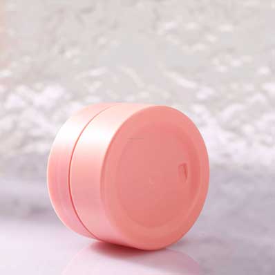 Cosmetic container empty pink 50ml plastic face cream jar with lid for toiletry