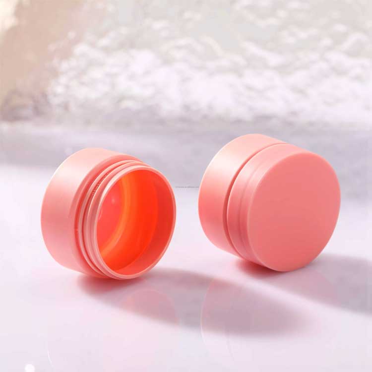Cosmetic container empty pink 50ml plastic face cream jar with lid for toiletry