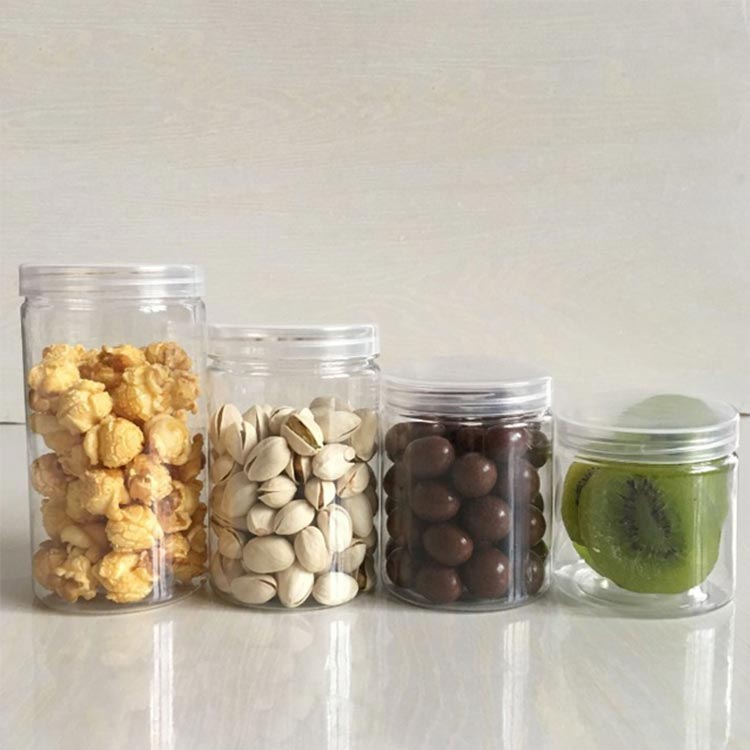 Custom printing clear 100ml plastic food jar with lid wholesale