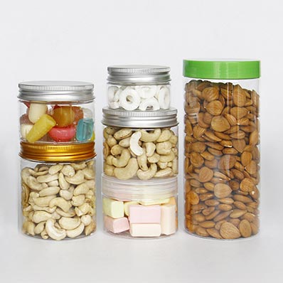 Supplier direct transparent 16oz 500ml plastic food storage jar with lid