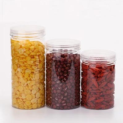 Supplier direct transparent 16oz 500ml plastic food storage jar with lid