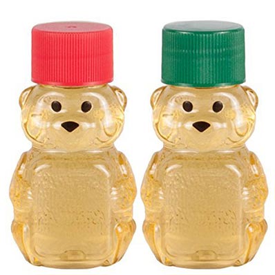 Cartoon shapes 2oz clear plastic honey bear bottles with factory price