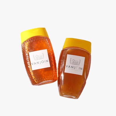 Wholesale custom label refillable 360ml plastic honey jars with lids 
