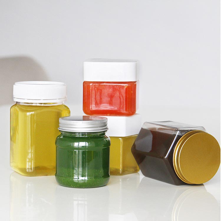 Wholesale clear mini 200g plastic jam jars with lids in stock