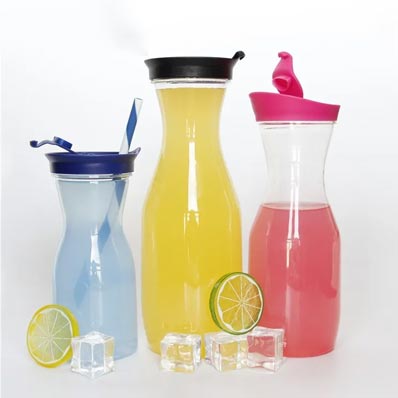 Wholesale cheap price 1L juice carafe plastic juice jug with lid
