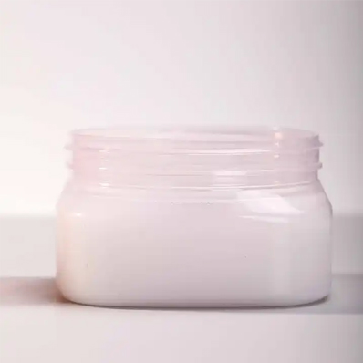 Wide mouth square 250ml pet plastic makeup jars with lids for travel