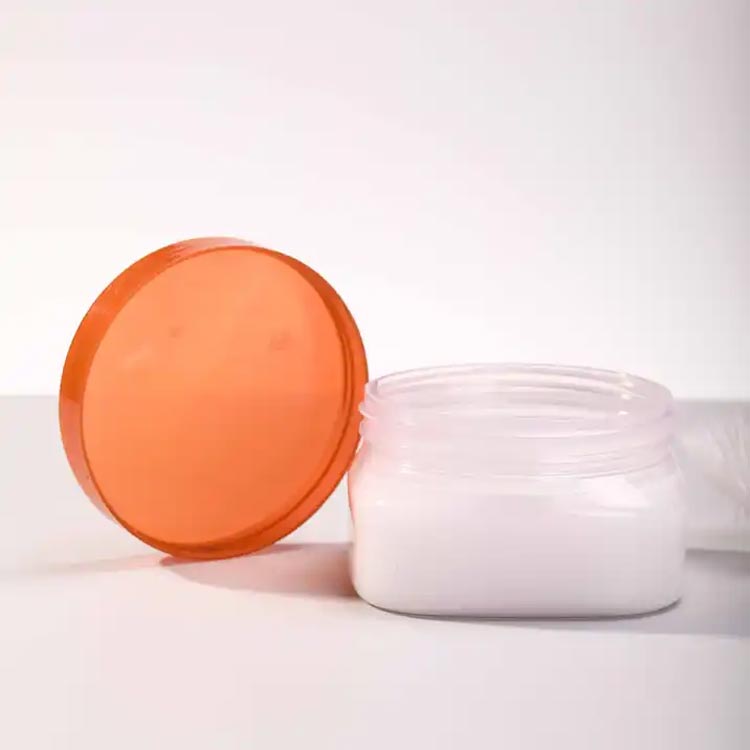 Wide mouth square 250ml pet plastic beauty jars with lids for travel