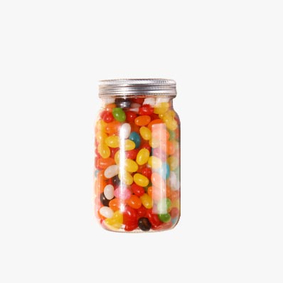 China supplier 500ml clear plastic mason jars with aluminum lids for food storage