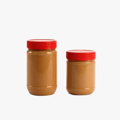 Wholesale wide mouth clear PET 8oz 16oz plastic peanut butter jars with lids