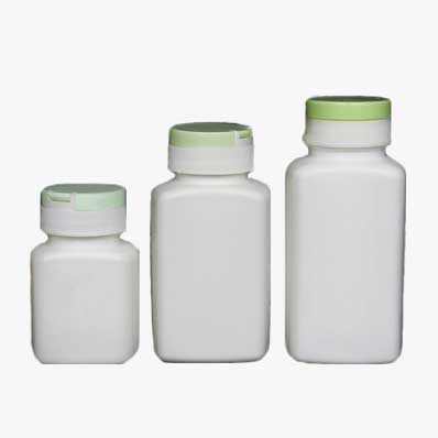 Factory price child proof square plastic pharmaceutical bottles with flip top caps