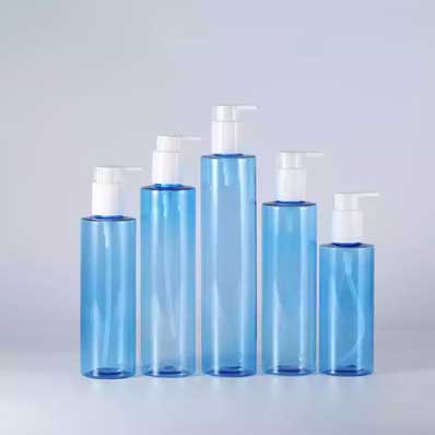 Wholesale flat shoulder cosmetic PET 250ml plastic skincare bottles for personal care
