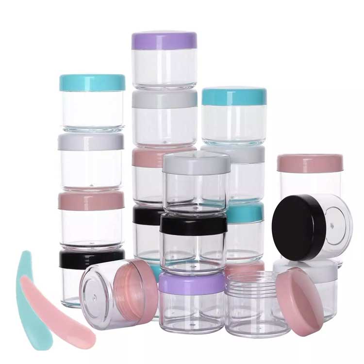 Bulk sale round empty 100ml plastic skincare jar with screw lid