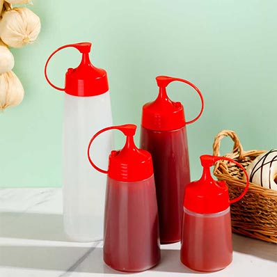 Factory price refillable plastic soy sauce bottle with dispenser cap