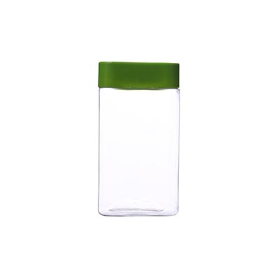 Food grade clear square 7oz plastic sweet jars with lids wholesale