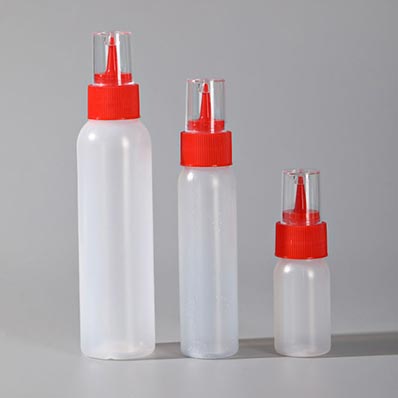 Empty clear LDPE 120ml plastic tomato sauce bottles with dispenser caps bulk