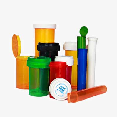 Colorful small prescription pill bottle/vial with cap for capsule or pills