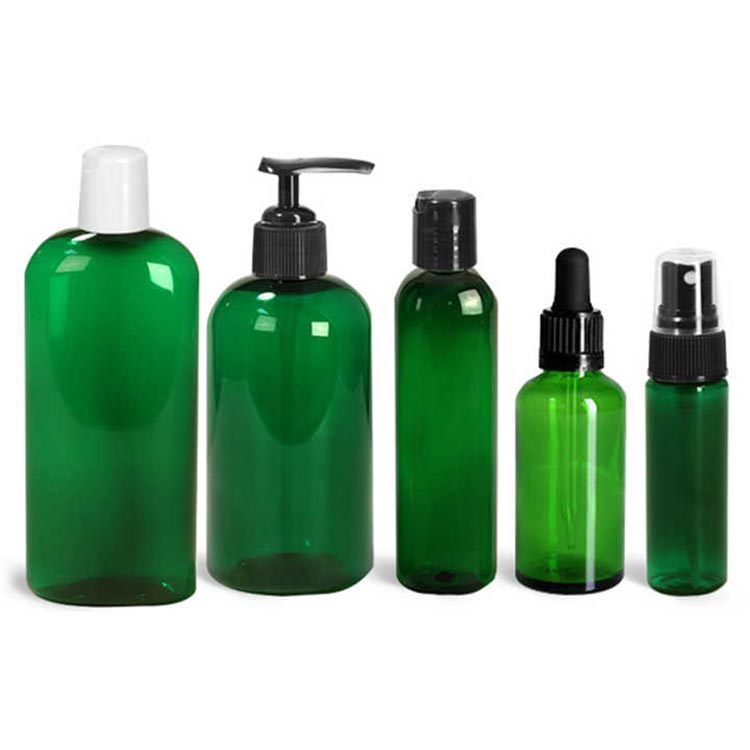 Refillable green 60ml plastic mist spray bottle for skincare