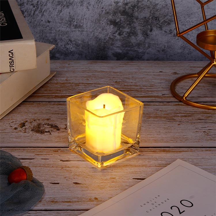 Luxury small square glass candle jars for DIY candle making