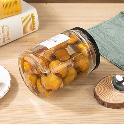 Wholesale clear round wide mouth 450ml straight side canning jar with lug lid for food storage