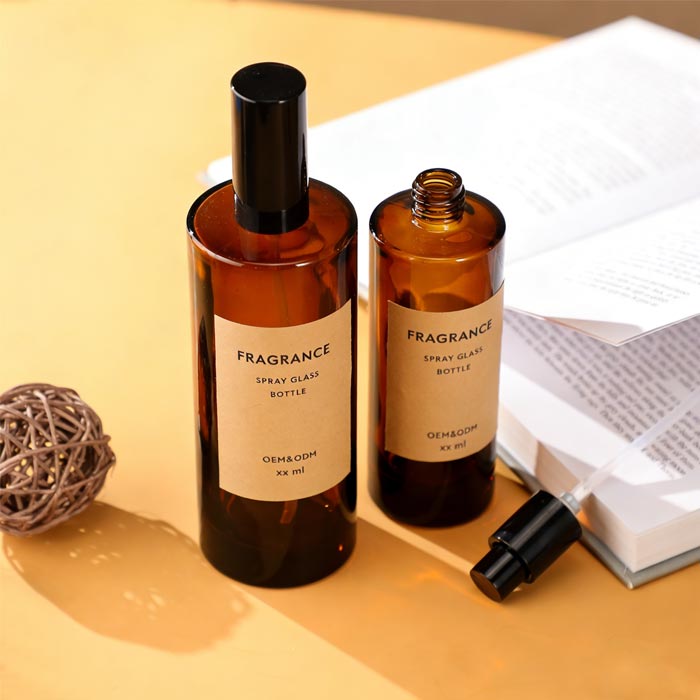 100ml Amber Glass Spray Bottles Refillable Glass Travel Bottles Fine Mist Spray Bottles Containers Cosmetic Bottles for Essential Oils Perfumes Other Liquids