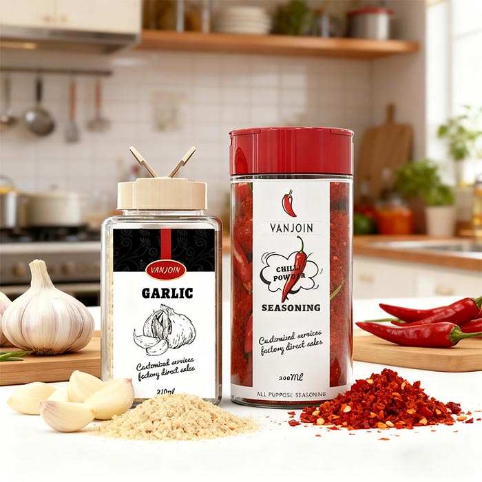 Plastic Spice Jars with Black Cap, square Plastic Spice Bottles Empty Seasoning Containers for Storing Spice, Herbs and Powders