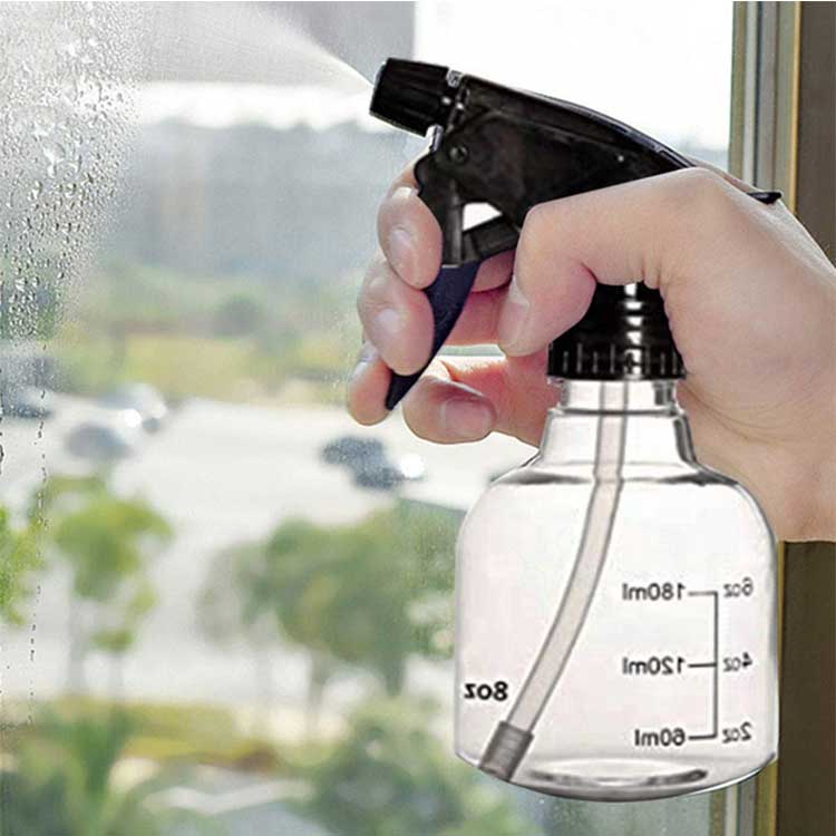 Refillable 250ml industrial plastic spray bottles for alcohol