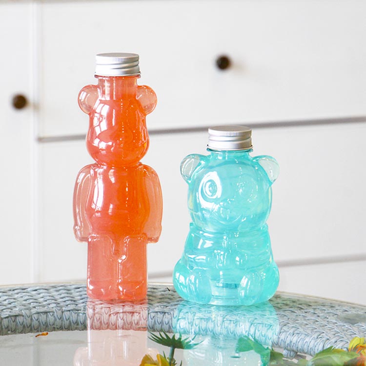 clear cute bear shape glass jar