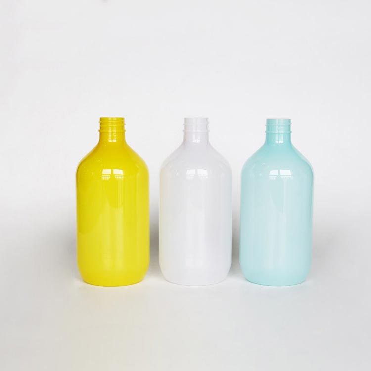 Custom color boston round 500ml plastic lotion bottles wholesale
