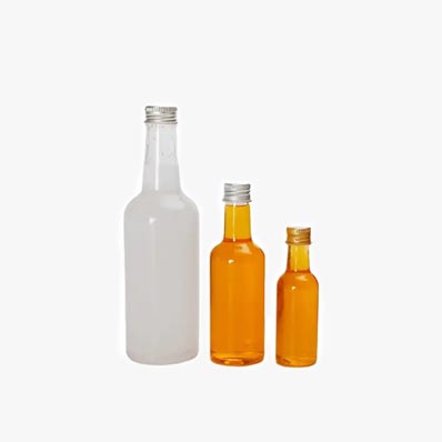 Wholesale clear 750ml plastic liquor bottles with aluminum caps