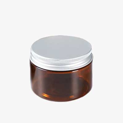 Colored 100ml amber plastic cream jars with lids for beauty products