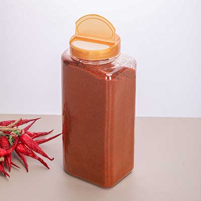 Reusable home kitchen 1000ml large rectangle plastic chili powder jar with shaker lid wholesale