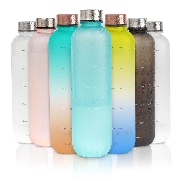 Colorful frosted 32oz plastic water drinking bottle bulk with factory price