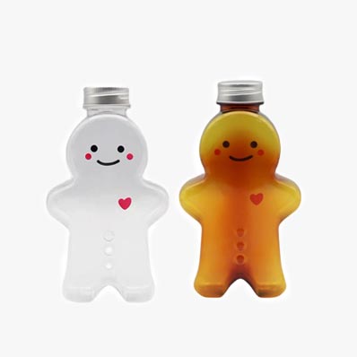 Cold pressed christmas decoration 500ml gingerbread man bottle for juice/milk/tea