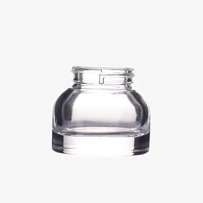 Unique design clear empty 30g glass beauty jars with lids for cosmetic