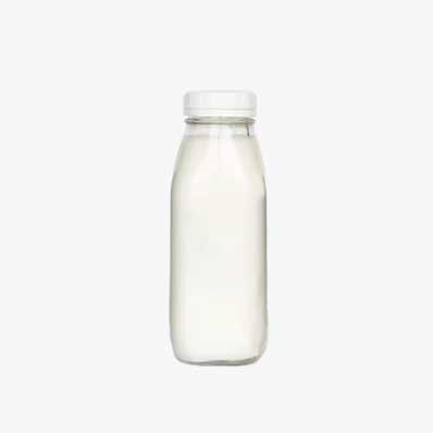 Custom label clear square 16oz glass dairy bottles with tamper evident caps