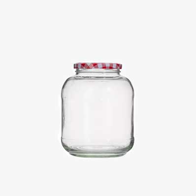 Leakproof large clear round 1500ml glass fermentation jar with lug lid for kitchen