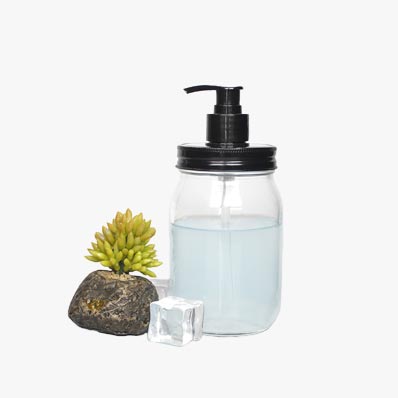 Best price clear 16oz glass mason soap jar with soap dispenser