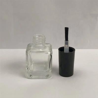 Custom empty 3ml 5ml 8ml 15ml flint square glass nail polish bottles with brush bulk