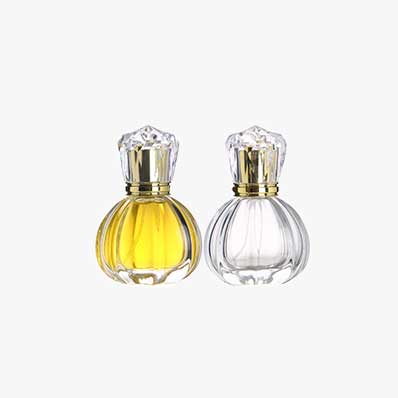 Unique design pumpkin shape mini refillable 50ml glass room spray bottles with gold dispenser