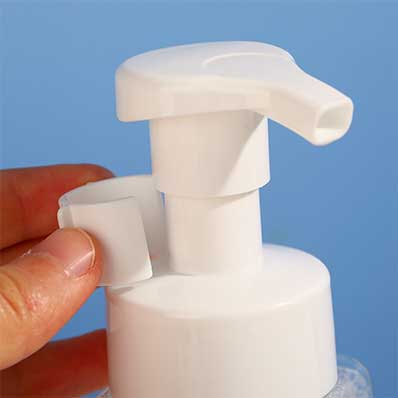 Refillable small 350ml glass shampoo and conditioner bottles with foam dispenser