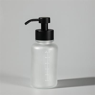 Bulk sale 350ml frosted glass soap dispenser with black pump for liquid lotion 